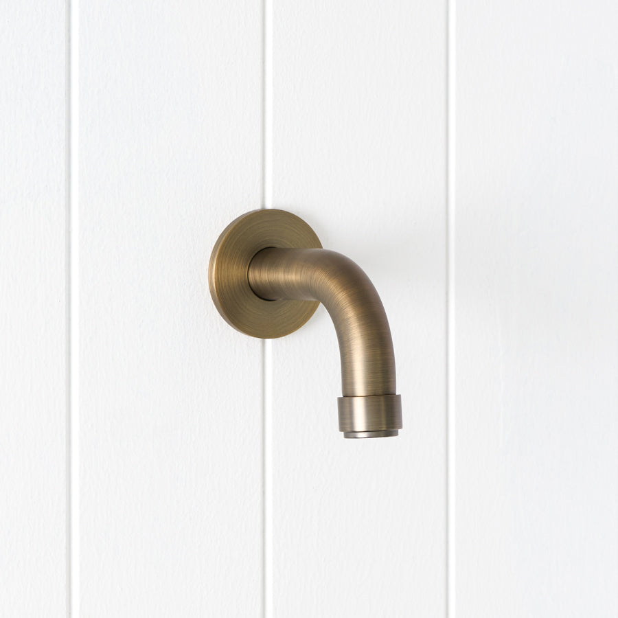 Melbourne Short Wall Spout Antique Brass