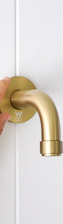 Melbourne Short Wall Spout Brushed Brass