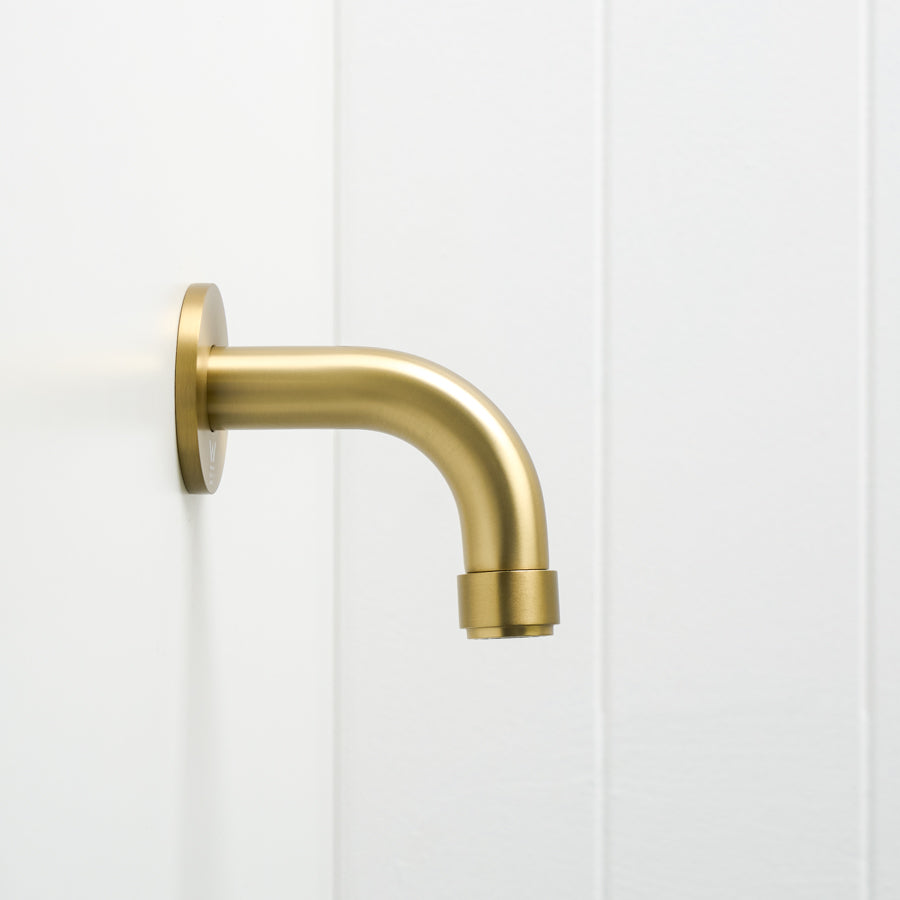 Melbourne Short Wall Spout Brushed Brass