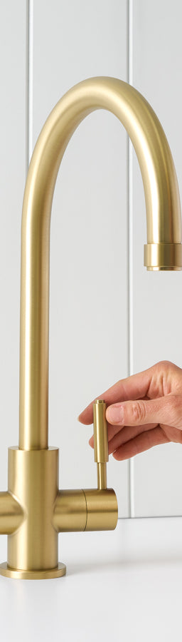 Melbourne Twin Tap Kitchen Mixer Brushed Brass