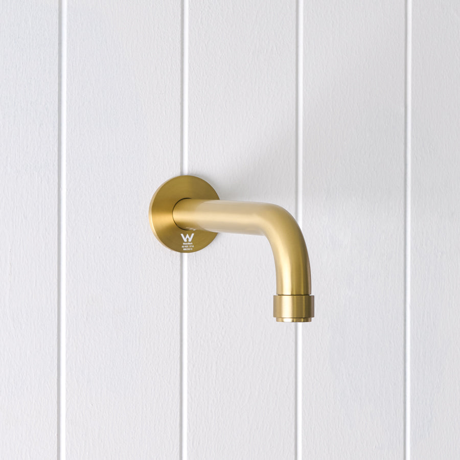 Melbourne Wall Spout Brushed Brass