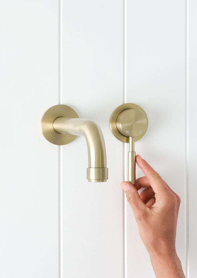 Melbourne Wall Spout + Mixer Warm Brushed Nickel
