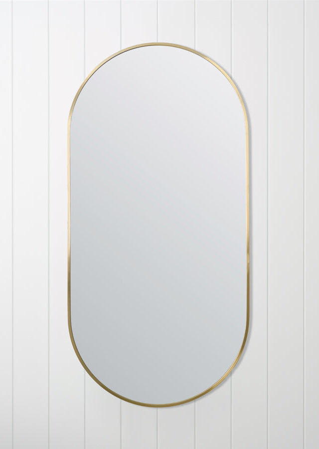 Oval Mirror Brushed Brass