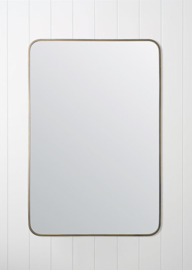 Rectangular Mirror Antique Brass