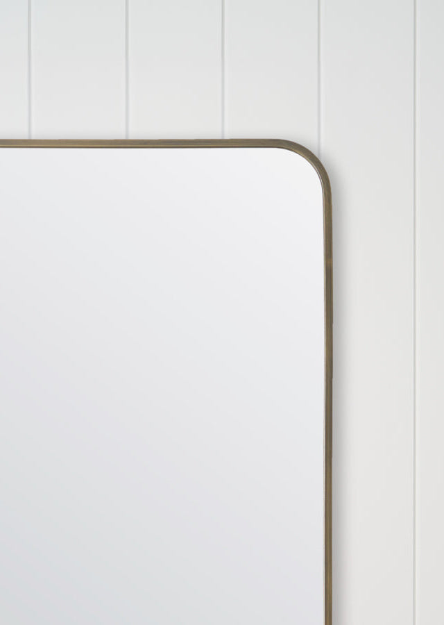 Rectangular Mirror Antique Brass