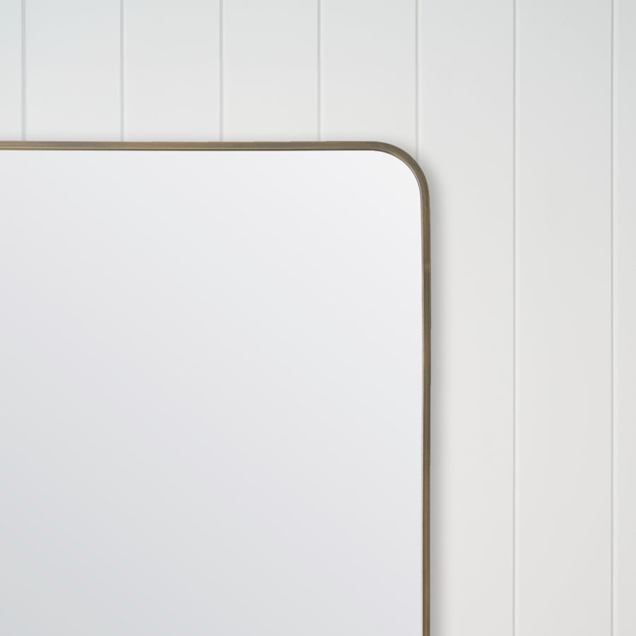 Rectangular Mirror Antique Brass