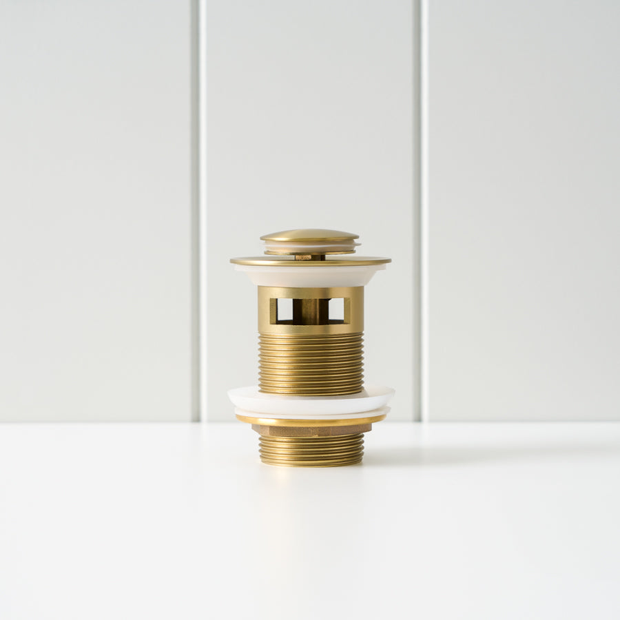 Pop Up Waste Brushed Brass - Overflow