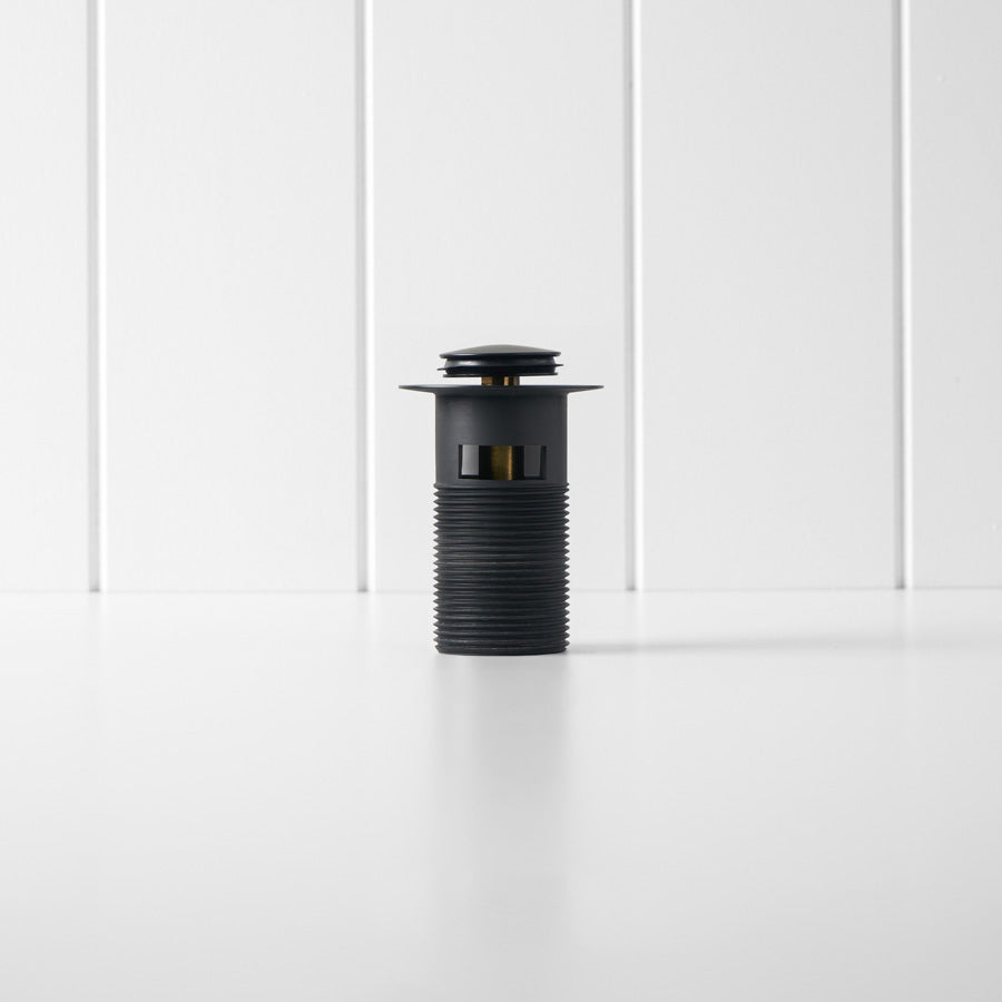 Pop Up Waste Black Matte - Overflow