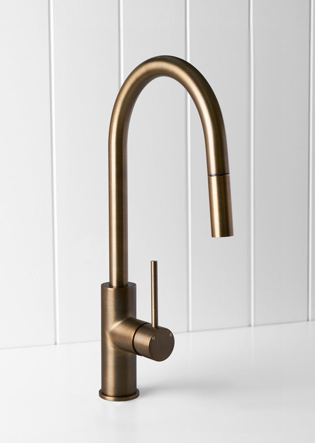 Pullout kitchen Mixer Antique Brass