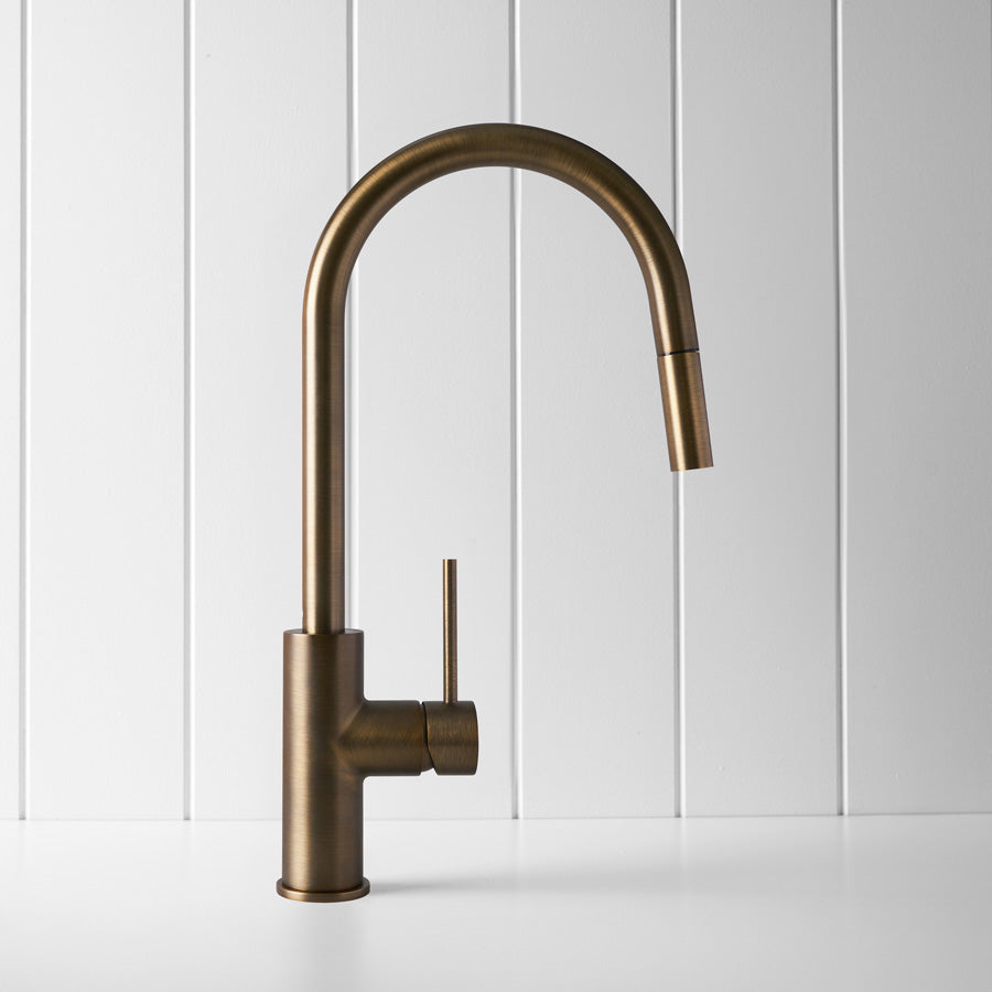 Pullout kitchen Mixer Antique Brass