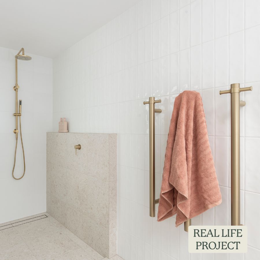 Heated Towel Rail Brushed Brass