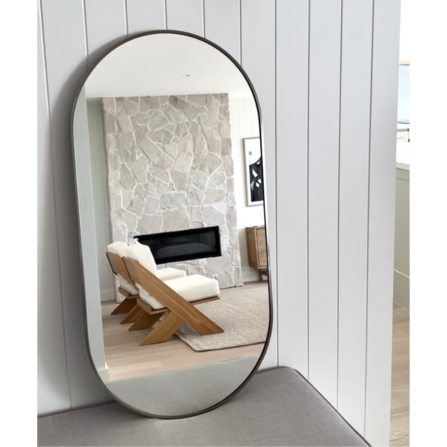 Oval Mirror Warm Brushed Nickel