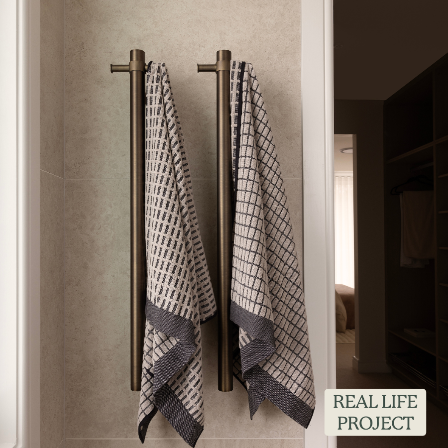 Heated Towel Rail Antique Brass