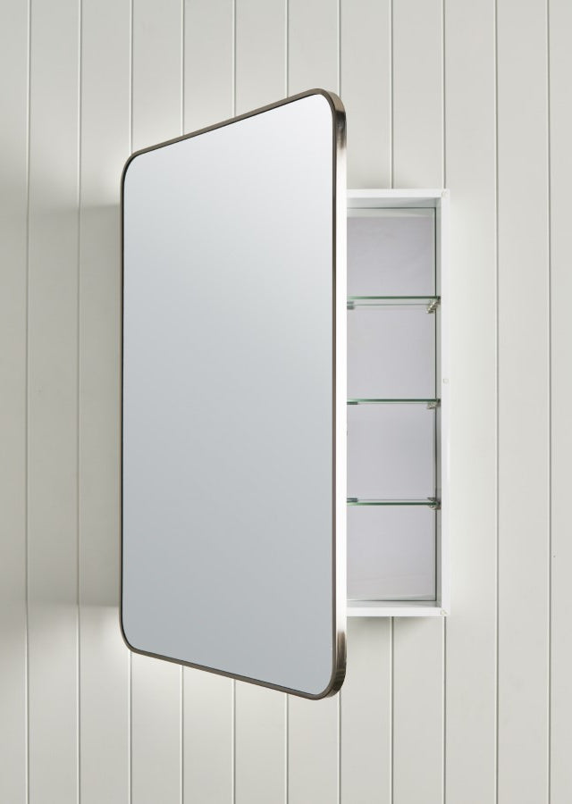 Rectangular Mirror Cabinet Warm Brushed Nickel