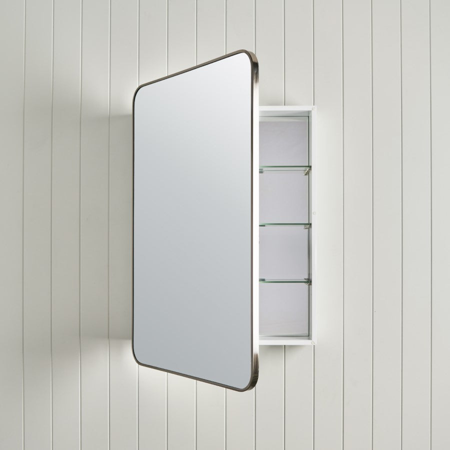 Rectangular Mirror Cabinet Warm Brushed Nickel