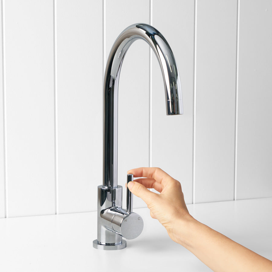 Round Kitchen Mixer Chrome