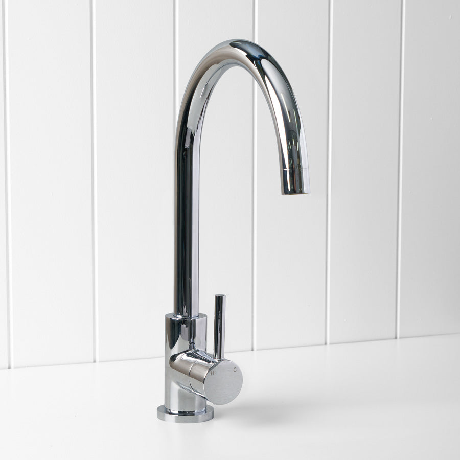 Round Kitchen Mixer Chrome
