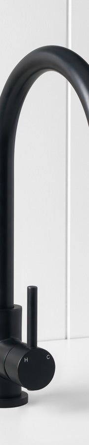 Round Kitchen Mixer Matte Black