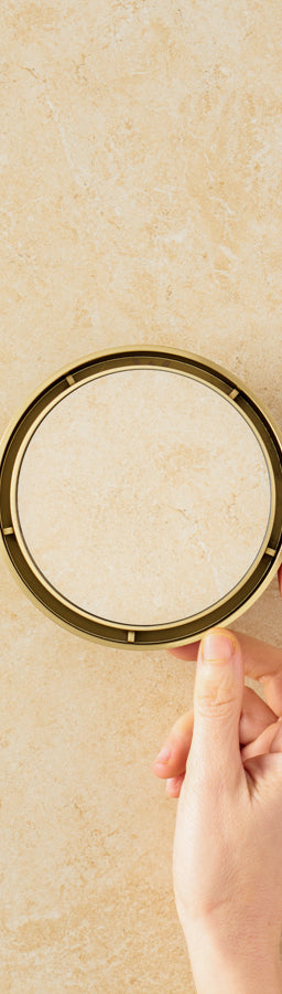 Round Tile Insert Floor Waste Brushed Brass