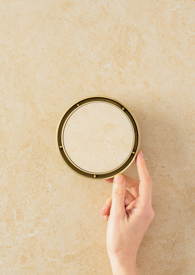 Round Tile Insert Floor Waste Brushed Brass