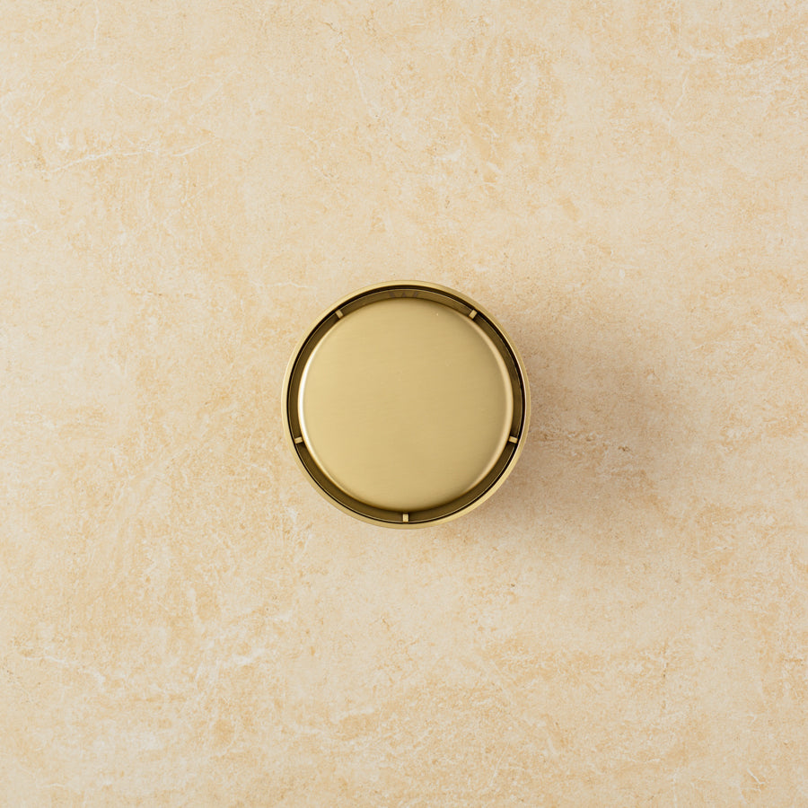 Round Tile Insert Floor Waste Brushed Brass
