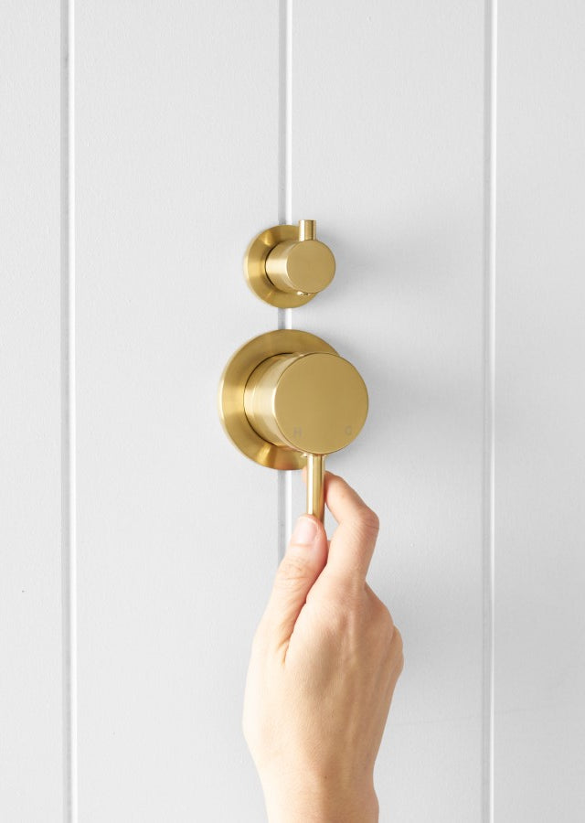 Shower Diverter and Mixer Brushed Brass