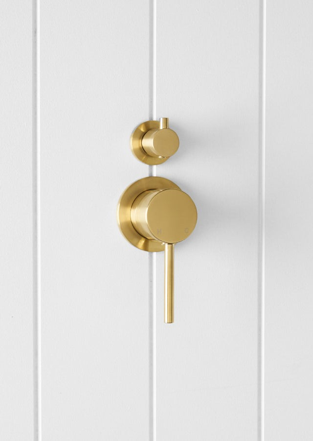 Shower Diverter and Mixer Brushed Brass