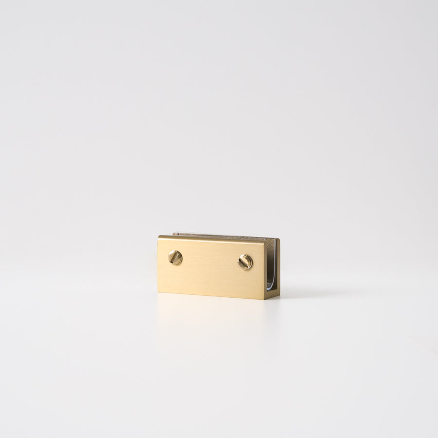 Shower Glass Clamp Brushed Brass