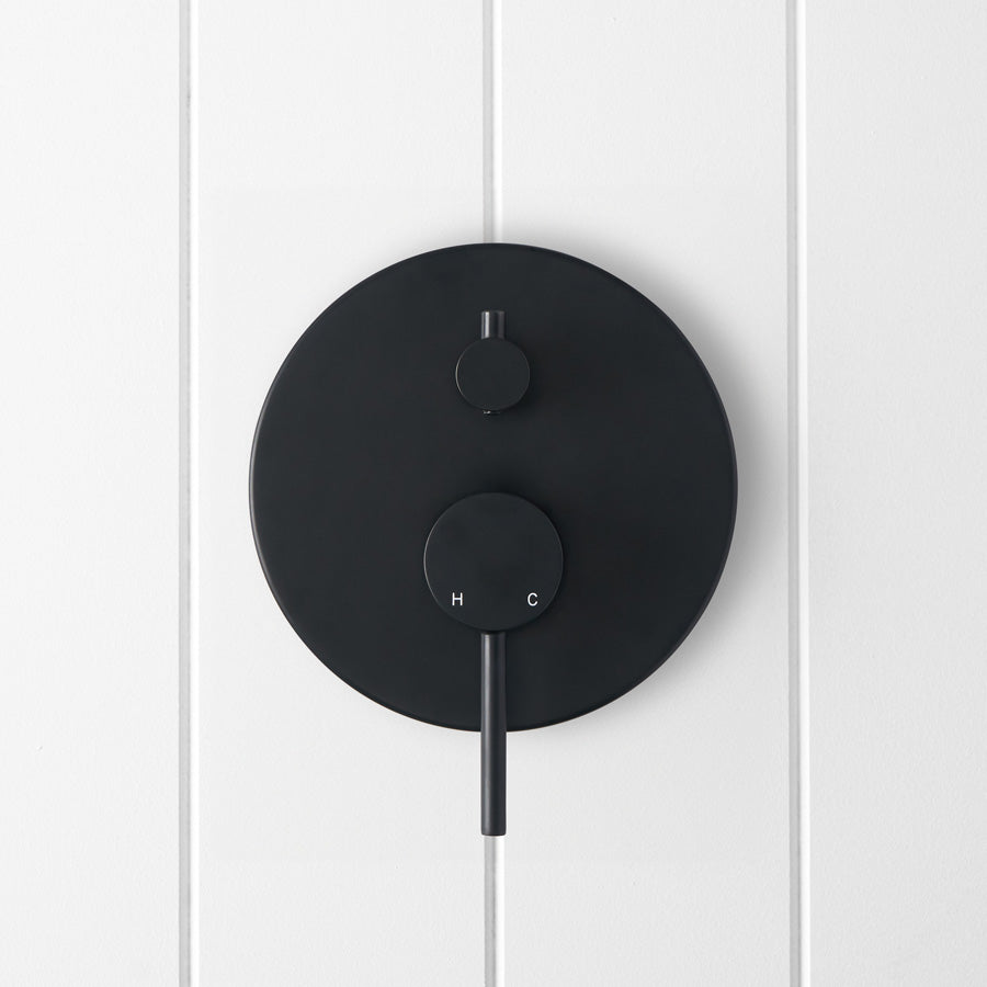 Shower Diverter and Mixer Matte Black
