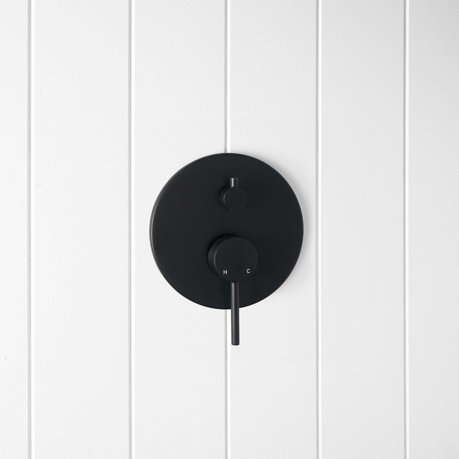 Shower Diverter and Mixer Matte Black