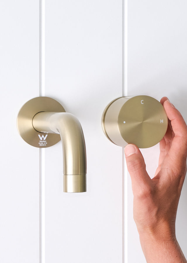 Sydney Wall Spout + Progressive Mixer Warm Brushed Nickel