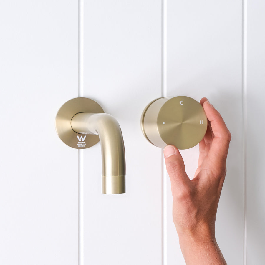 Sydney Wall Spout + Progressive Mixer Warm Brushed Nickel