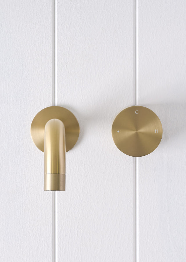 Sydney Wall Spout + Progressive Mixer Warm Brushed Nickel