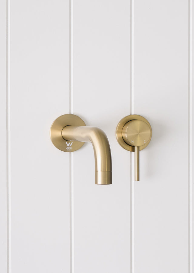 Sydney Wall Spout + Wall Mixer Warm Brushed Nickel