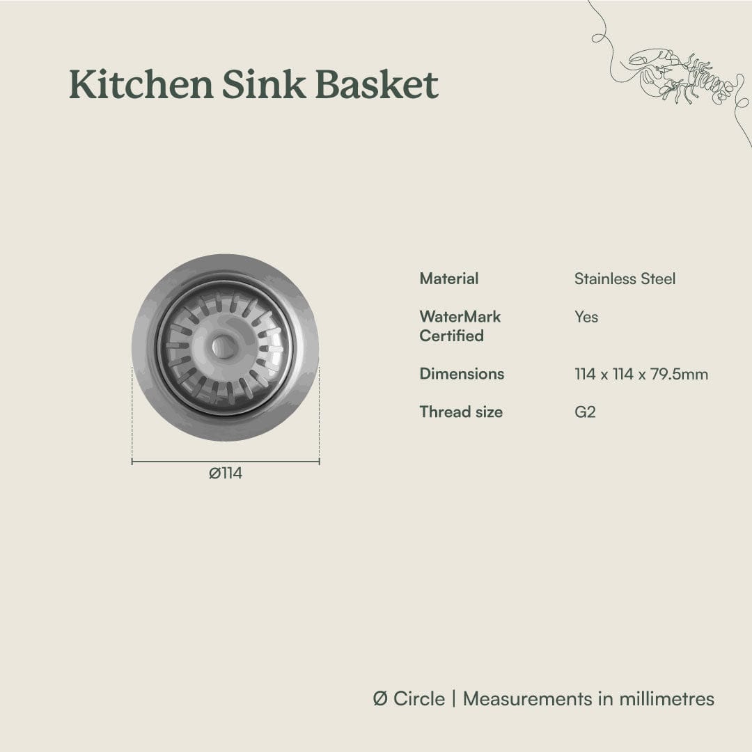 Kitchen Sink Basket Brushed Brass