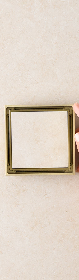 Tile Insert Floor Waste Brushed Brass