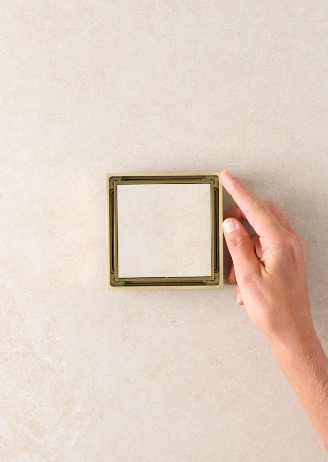 Tile Insert Floor Waste Brushed Brass