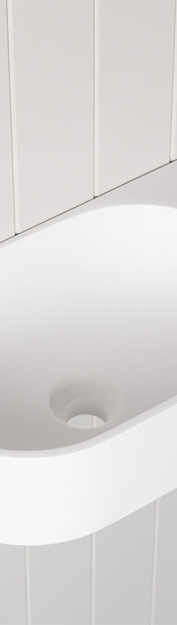 Wall Hung White Basin with Tap Hole