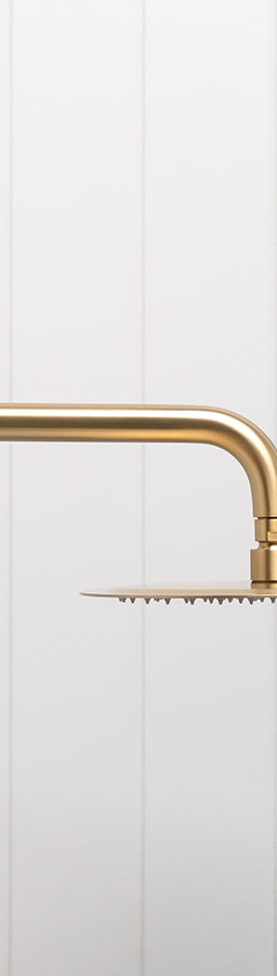 Wall Shower Arm and Head Brushed Brass 250mm