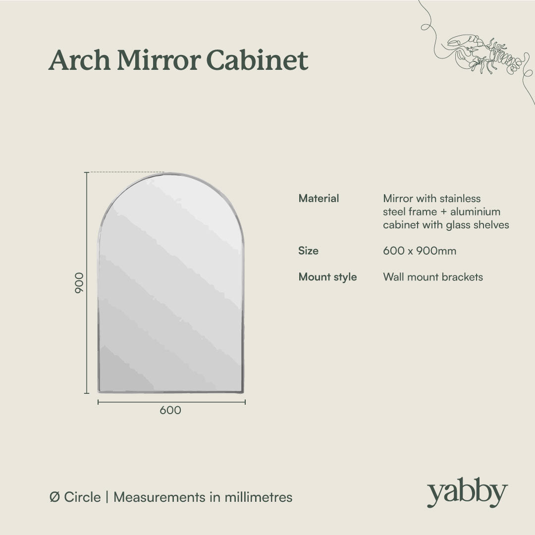 Arch Mirror Cabinet Warm Brushed Nickel