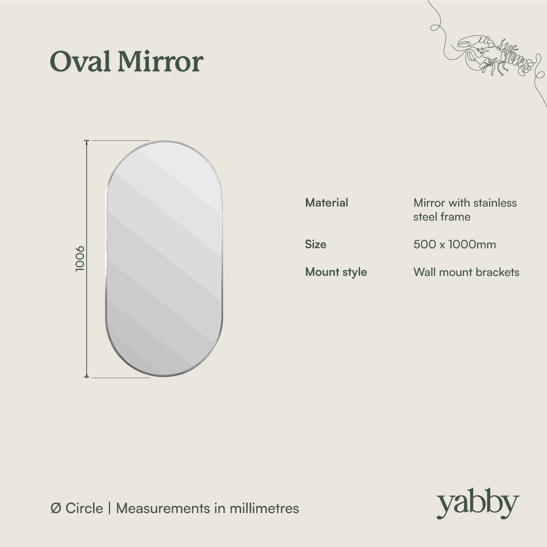 Oval Mirror Matte White