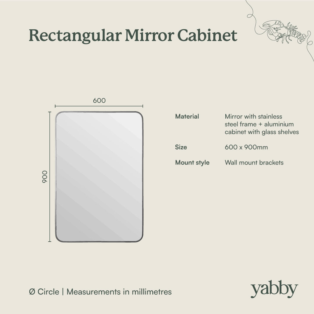 Rectangular Mirror Cabinet Warm Brushed Nickel