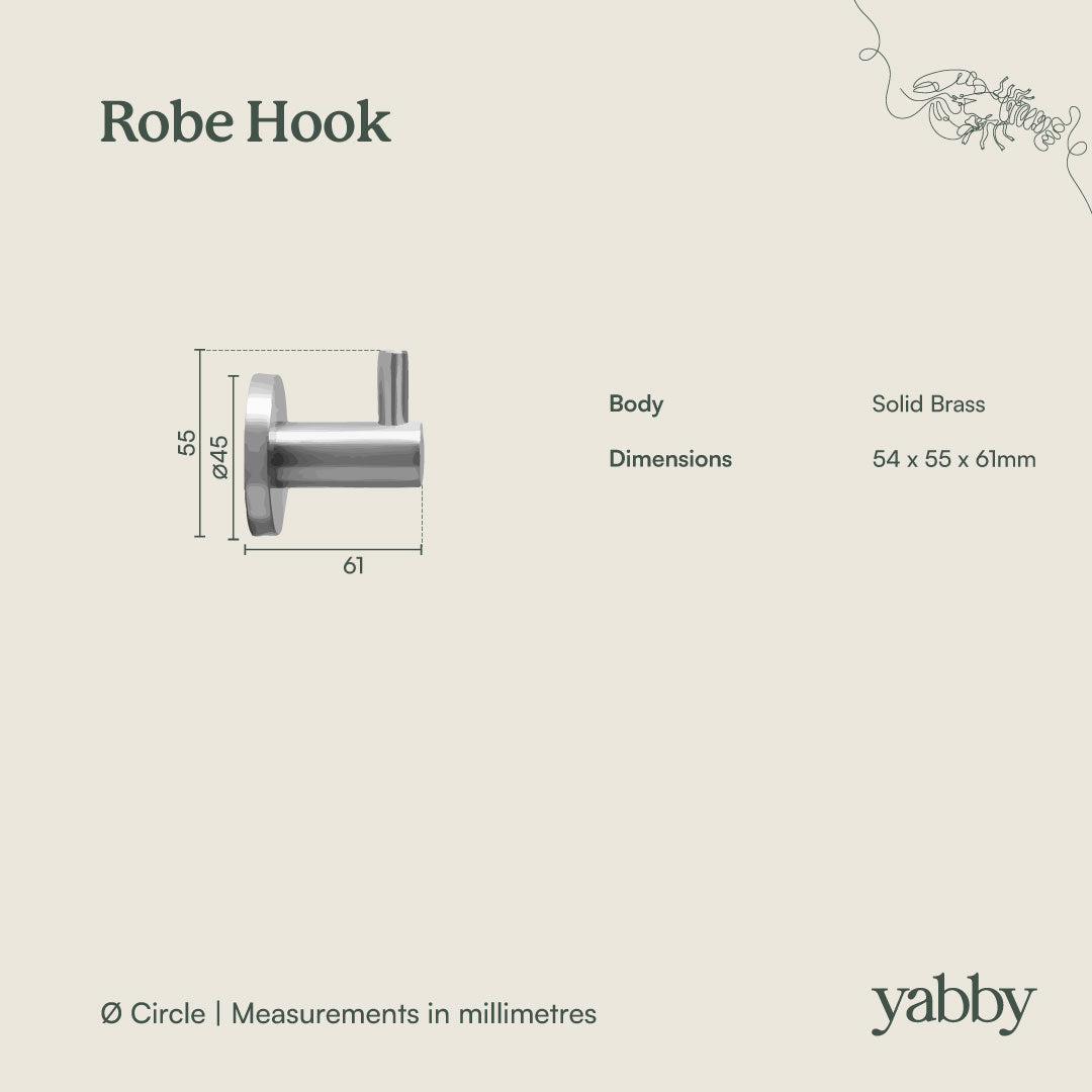 Robe Hook Brushed Brass