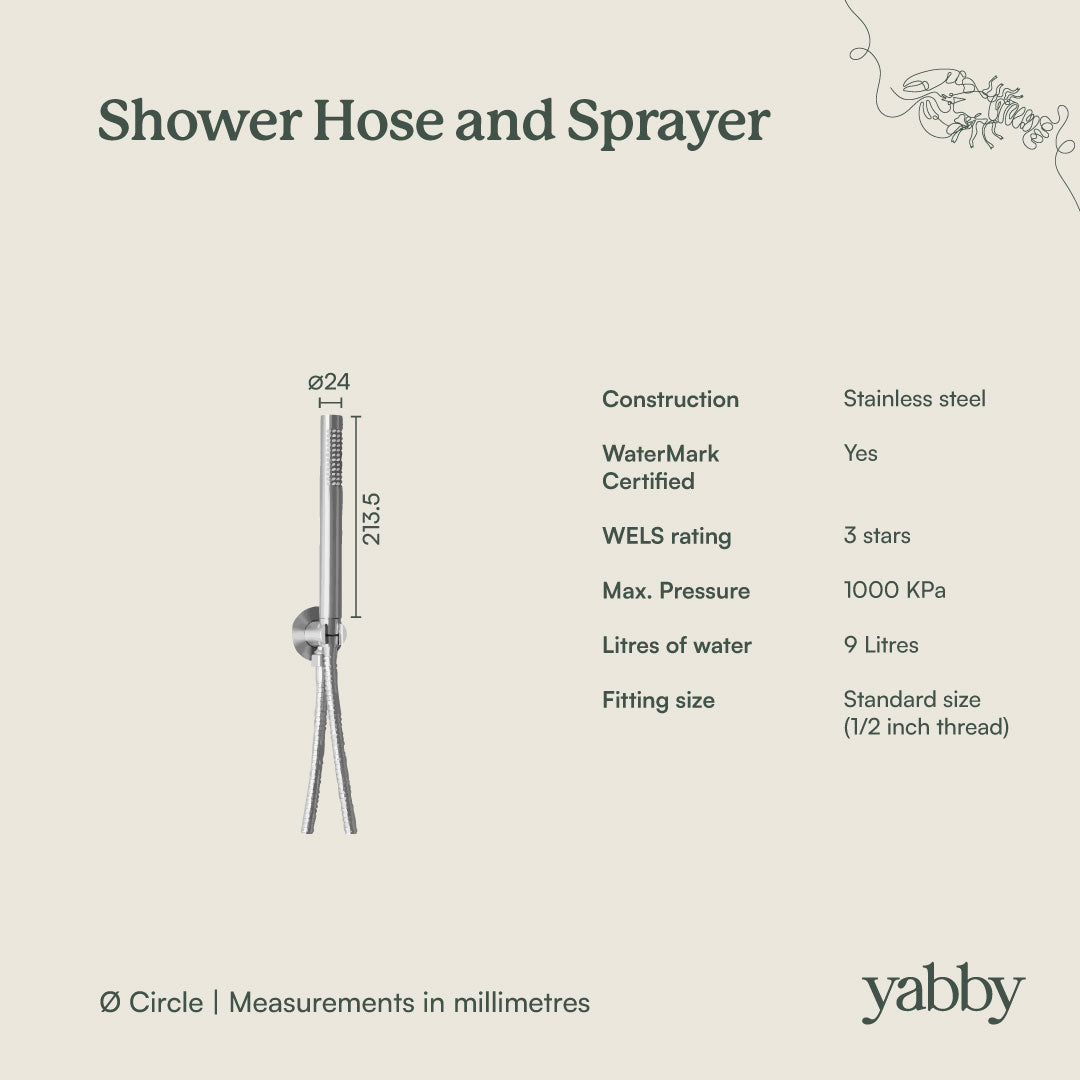 Shower hose + Sprayer Warm brushed Nickel