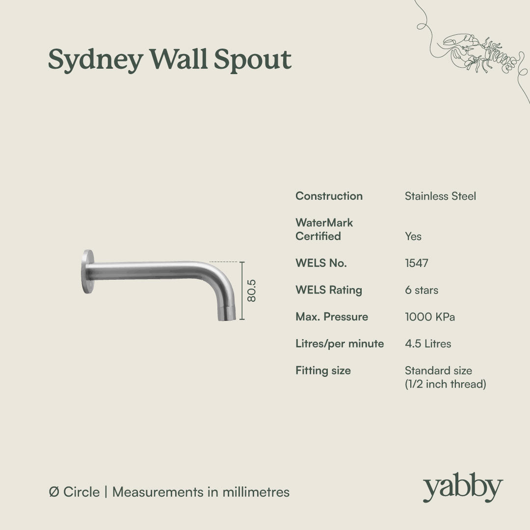 Sydney Wall Spout Warm Brushed Nickel