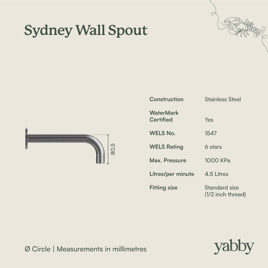 Sydney Wall Spout + Wall Mixer Warm Brushed Nickel