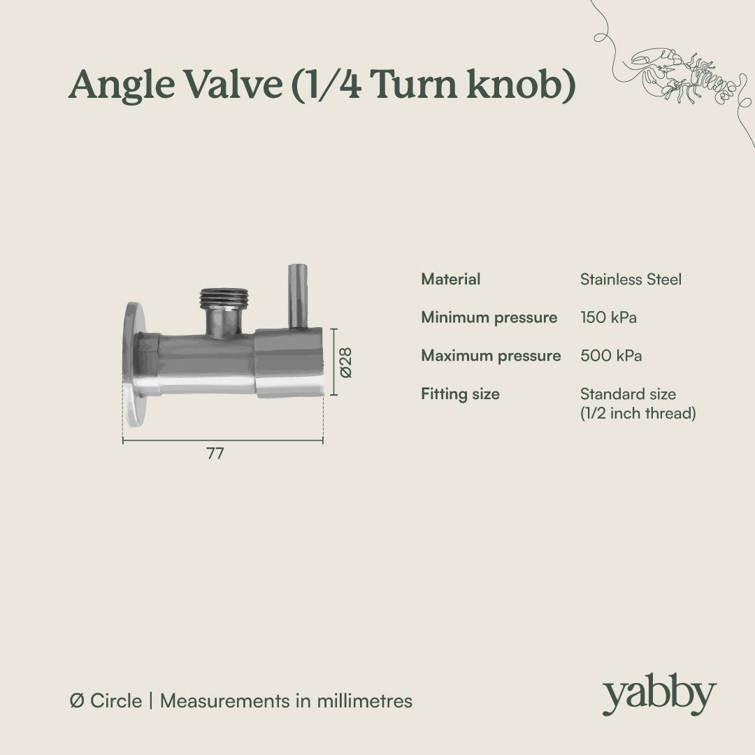 Angle Valve (1/4 Turn knob) Antique Brass