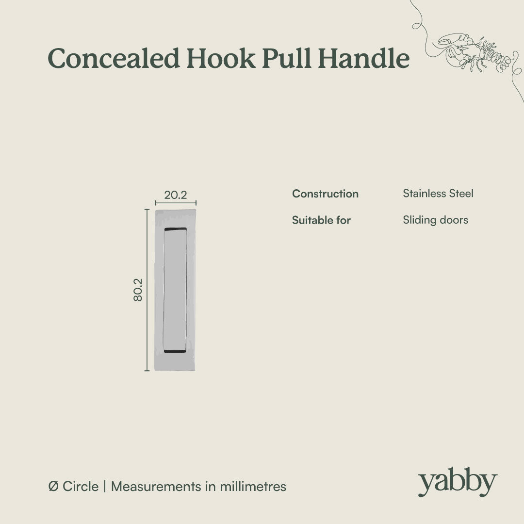 Concealed Hook Pull Handle Antique Brass