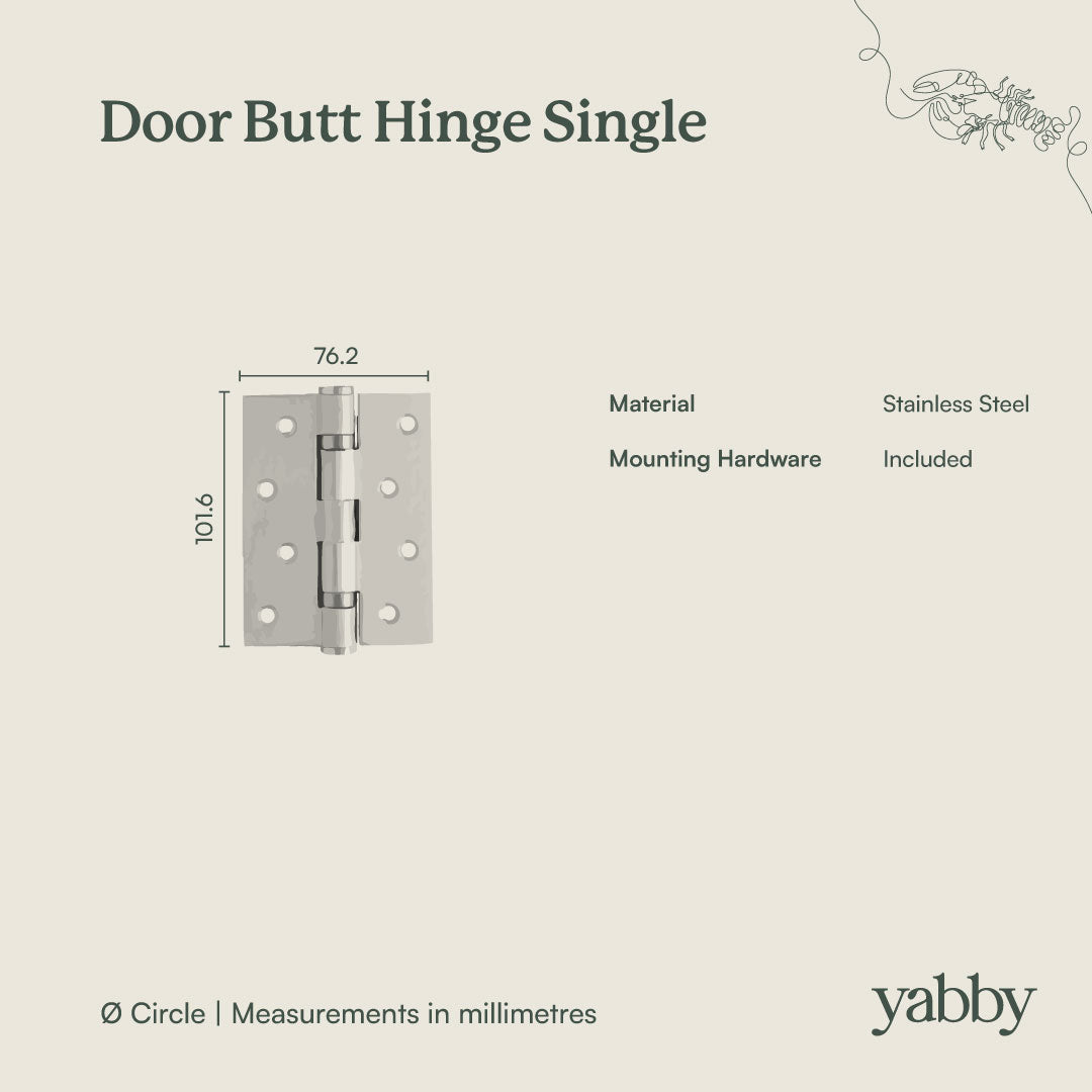 Door Butt Hinge Single Antique Brass