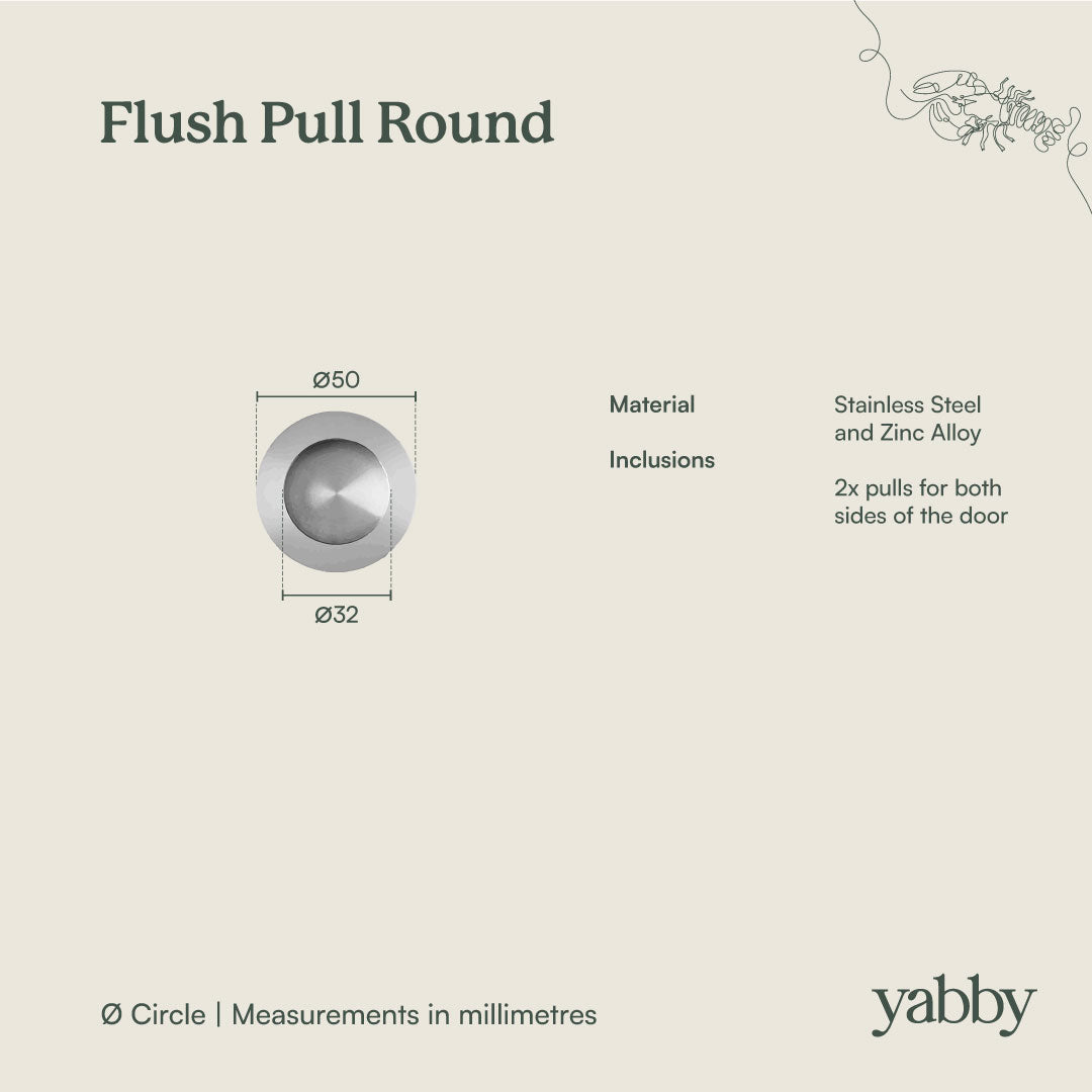 Flush Pull Round Warm Brushed Nickel